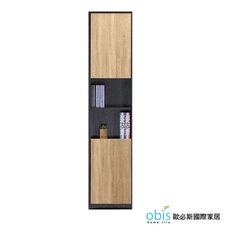 【obis】布拉格1.35尺鐵刀橡木紋二門中空書櫃