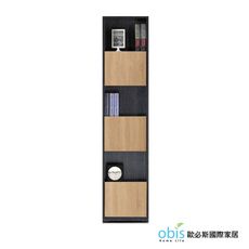 【obis】布拉格1.35尺鐵刀橡木紋三單門書櫃