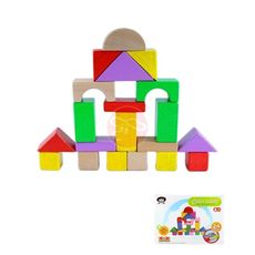 【現貨】積木玩具 玩具 彩色城堡積木組(24片) 益智玩具 兒童玩具 木製玩具 益智積木 興雲網購