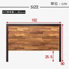 【原森道傢俱職人】嚴選質感木框5尺床頭片(工業風)免組裝 雙人床 床底 床頭箱 防潮 台灣製