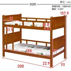 【原森道傢俱職人】西維亞實木3.5尺雙層床(不含床墊) 含組裝 宿舍公寓 上下舖