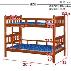 【原森道傢俱職人】蘿莎實木3.5尺雙層床(不含床墊) 含組裝 宿舍公寓 上下舖