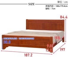 【原森道傢俱職人】日式風情實木6尺雙人床(不含床墊) 含組裝 床架 雙人床