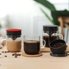 【PO:Selected】丹麥研磨過濾咖啡玻璃杯240ml (共7色)