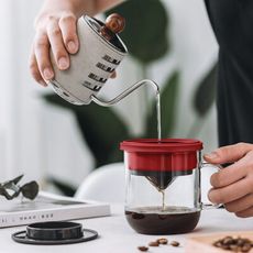 【PO:Selected】丹麥手沖咖啡二件組(手沖咖啡壺-共2色/咖啡玻璃杯350ml-共4色)