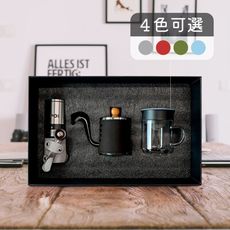 【PO:Selected】手沖咖啡三件禮盒組2.0(咖啡壺/玻璃杯240ml/咖啡磨2.0)