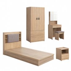 IDEA-MIT寢室傢俱單人套裝五件組(不含床墊)