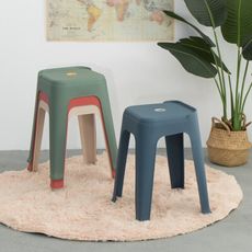 IDEA-簡約撞色塑膠高腳凳四入組