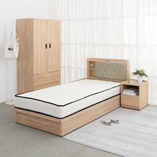 IDEA-MIT寢室傢俱單人加大五件組(含獨立筒床墊)