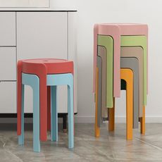 【好氣氛家居】繽紛亮色可疊放造型塑膠椅-四入組(七色可選)