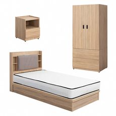 IDEA-MIT寢室傢俱單人套裝五件組(含床墊)