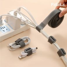 FaSoLa 多功能加寬版 魔術線材整理線帶 2x200cm-附線扣