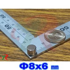 高精度強磁力 工業等級 釹鐵硼 強力磁鐵 強磁 8X6 mm