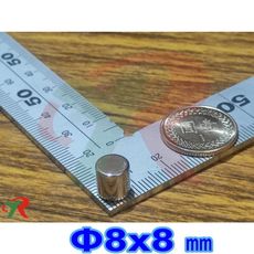高精度強磁力 工業等級 釹鐵硼 強力磁鐵 強磁 8X8 mm