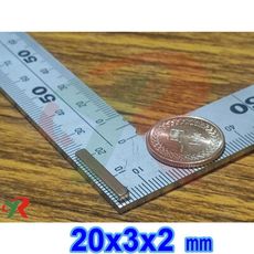 高精度強磁力 工業等級 釹鐵硼 強力磁鐵 強磁  20x3x2 mm