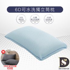 【現貨】 6D可水洗獨立筒枕 MIT台灣製造 水洗枕 防蹣抗菌 多功能 彈簧枕 贈防潑水枕套2入