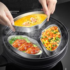 304不鏽鋼扇型蒸盤【單個】SIN6137 蒸盤 備菜盤 火鍋菜盤