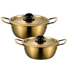 【20cm金色】雙耳加厚帶蓋304不鏽鋼泡麵鍋 IH/瓦斯爐適用 HY0087 泡麵鍋 湯鍋 個人