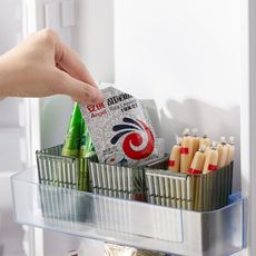 透明冰箱側掛可連接收納盒 2個/組【顏色隨機】 SIN9252 冰箱收納盒 桌上收納盒