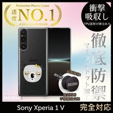 【INGENI】Sony Xperia 1 V TPU全軟式 設計師彩繪手機殼-大頭無尾熊