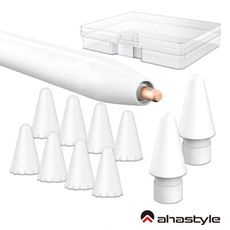 AHAStyle Apple Pencil 1&2代 替換筆尖(2入)+白色矽膠筆尖套(8入）