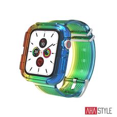 AHAStyle Apple Watch 彩虹款 防摔半透明運動錶帶