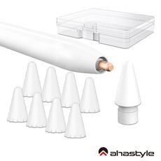 AHAStyle Apple Pencil 1&2代 替換筆尖(1入)+白色矽膠筆尖套(8入）