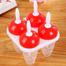 冰棒模 透明甜筒 4入造型冰模 (顏色隨機出貨) 想購了超級小物