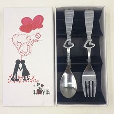 情人節小物 婚禮小物 鏤空愛心湯勺+叉子禮盒組 想購了超級小物