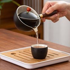 設計金牌獎 轉一圈不翻倒 中式典藏瓷製茶具組 省去多重泡茶步驟 完美阻止泡茶燙手意外