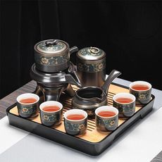 【爆款高顏值茶具組】鎏金花紋時來運轉琺瑯彩奢華茶具組 送禮首選