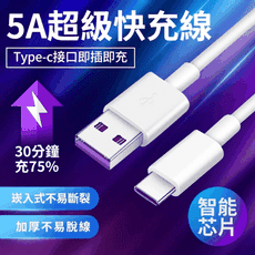 買一送一【閃速充】3米5A超級快充線 IPHONE TYPE-C 安卓