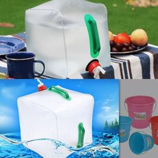 【20公升買一送一】露營專用折疊水袋水桶 自帶水龍頭貼心設計
