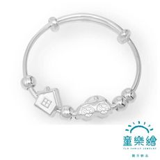 【童樂繪金飾】經典足銀兒童手環 有車有房(彌月銀飾 彌月禮)