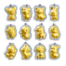 【童樂繪金飾】12生肖千足金和田玉項鍊-卡通版(彌月 生日)
