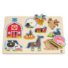 台灣現貨德國Hape愛傑卡木製玩具-農場動物拼圖Farm Animals Puzzle