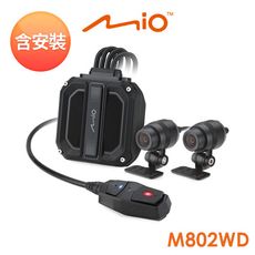 含安裝 Mio M802WD 分離式WIFI GPS 雙鏡頭機車行車記錄器(送-32G卡)行車紀錄器