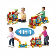 英國【Vtech】4合1智慧積木學習車-紅色