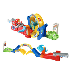 (1歲以上適用) 英國【Vtech】嘟嘟聲光互動車-360度旋轉軌道組