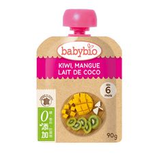 Babybio 生機奇異果芒果椰奶纖果泥90g * 6包