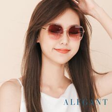 輕時尚漸層蜜糖玫瑰棕粉果凍透視金屬鏡框設計墨鏡│UV400太陽眼鏡│ALEGANT