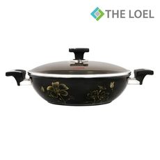 THE LOEL 雙耳鑽石不沾深炒鍋 32cm(附玻璃蓋)