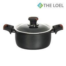 THE LOEL 韓國耐磨雙耳湯鍋24cm-附玻璃蓋