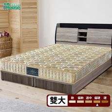 IHouse-福賈 護脊加強律動棉高碳鋼硬式連結床墊(偏硬) 雙大6尺