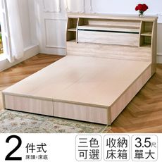 IHouse-秋田 日式收納房間組(床頭箱+床底)-單大3.5尺