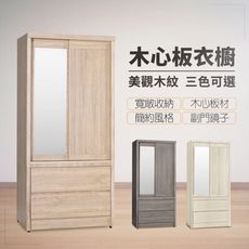 IHouse-鏡面推門衣櫥-3x6尺