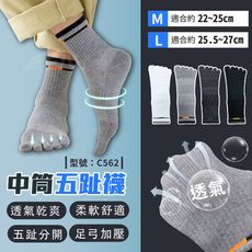 中筒五趾襪/足弓襪/中筒襪/男襪/女襪/跑步襪/防磨/網眼/休閒/型號:C562【FAV】
