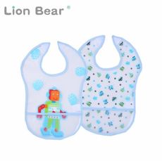 防水圍兜卡通eva圍兜嬰幼兒免洗防水口水巾-兩條裝