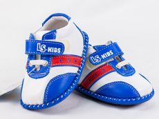【TOE拇指小舖】LS KIDS 幼兒學步鞋 倉庫庫存品 Q皮鞋(藍白紅)