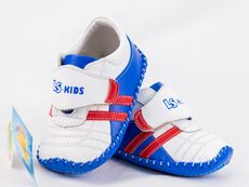 【TOE拇指小舖】LS KIDS 幼兒學步鞋 倉庫庫存品 P皮鞋(白藍紅)